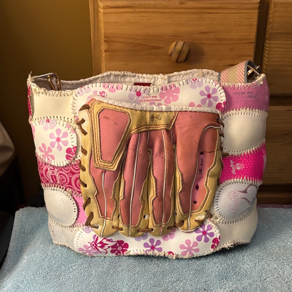 Pink and Gold Patchwork Women's Bag